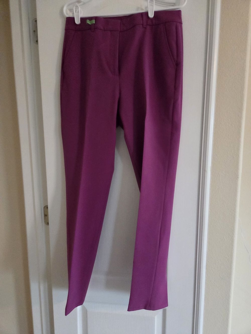 White House Black Market Slim Straight Pants in Magenta